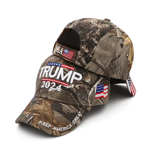 Trump 2024 Hat - Camo Trump 2024 'Keep America Great' Embroidered Cap