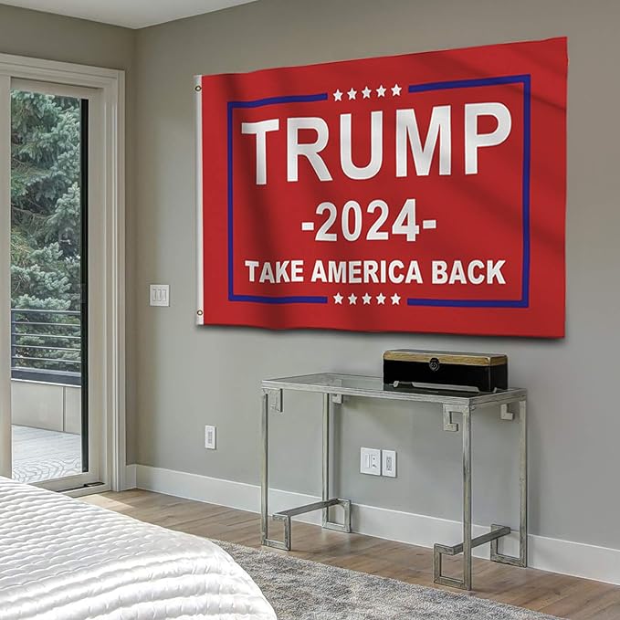 TRUMP Flag- "TRUMP 2024 TAKE AMERICA BACK" RED EDITION